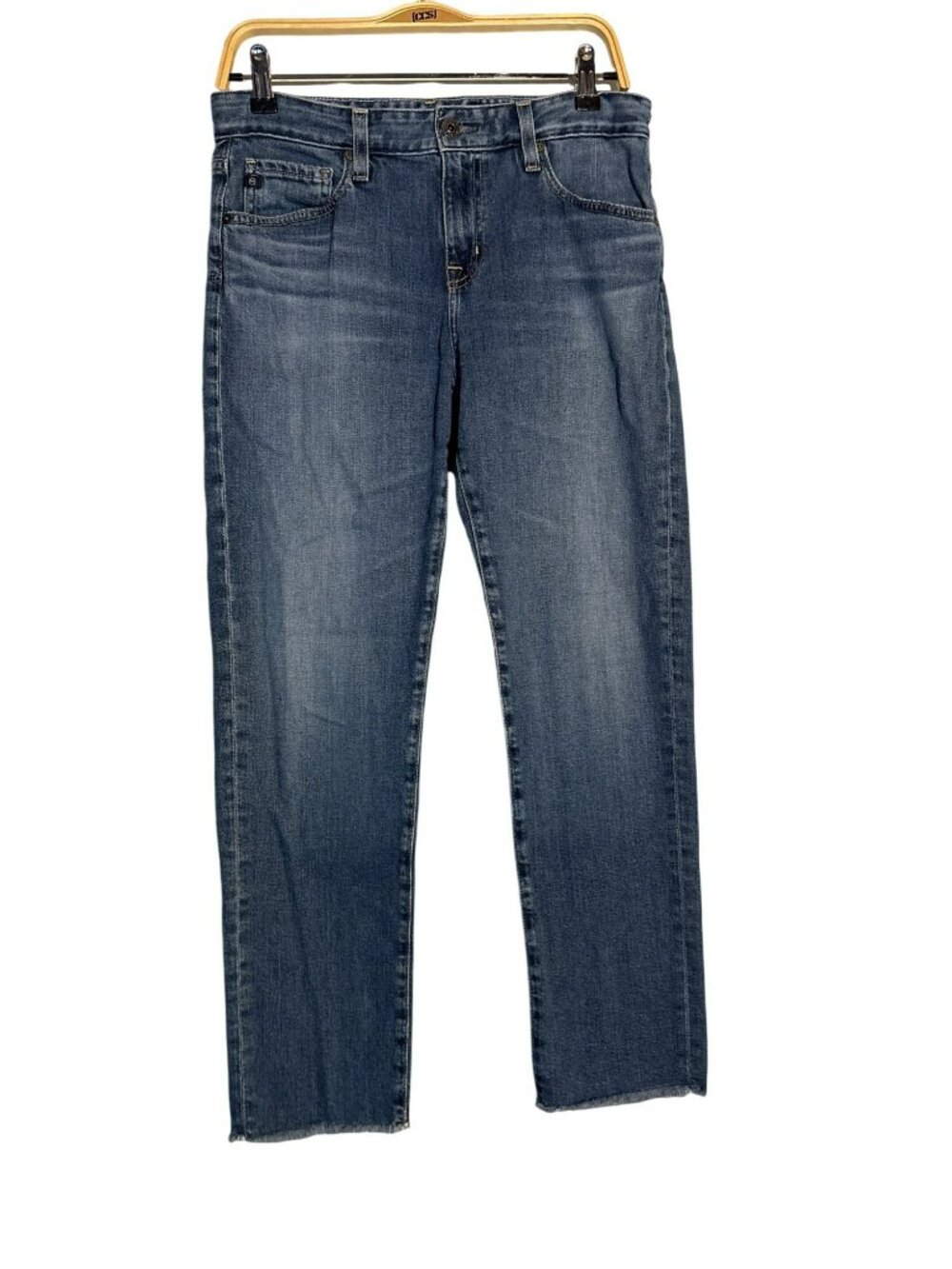 AG Adriano Goldschmied Ex-Boyfriend Slim Slouchy Raw Hem Ankle Jeans 27R